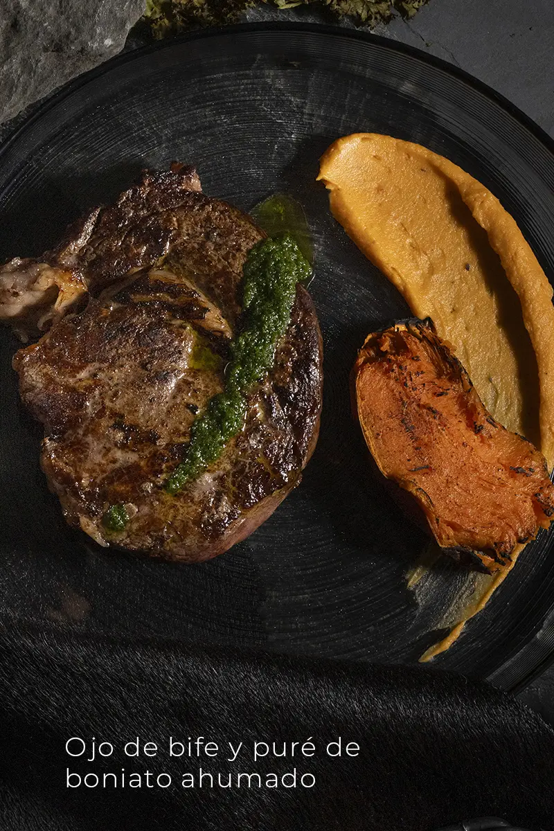 ojo de bife con pure de boniato